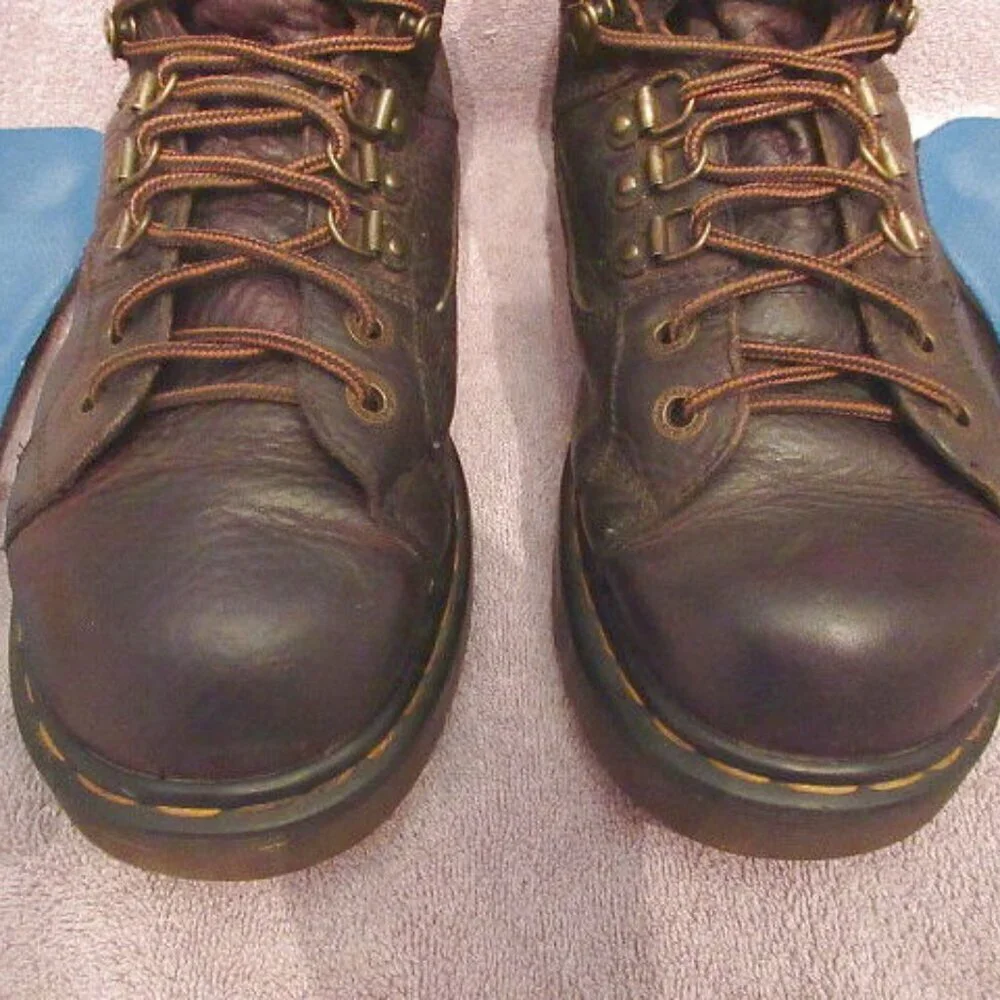 Vtg Dr. Doc Martens Mens Boots Size 9 Leather Chunky Combat Made In England